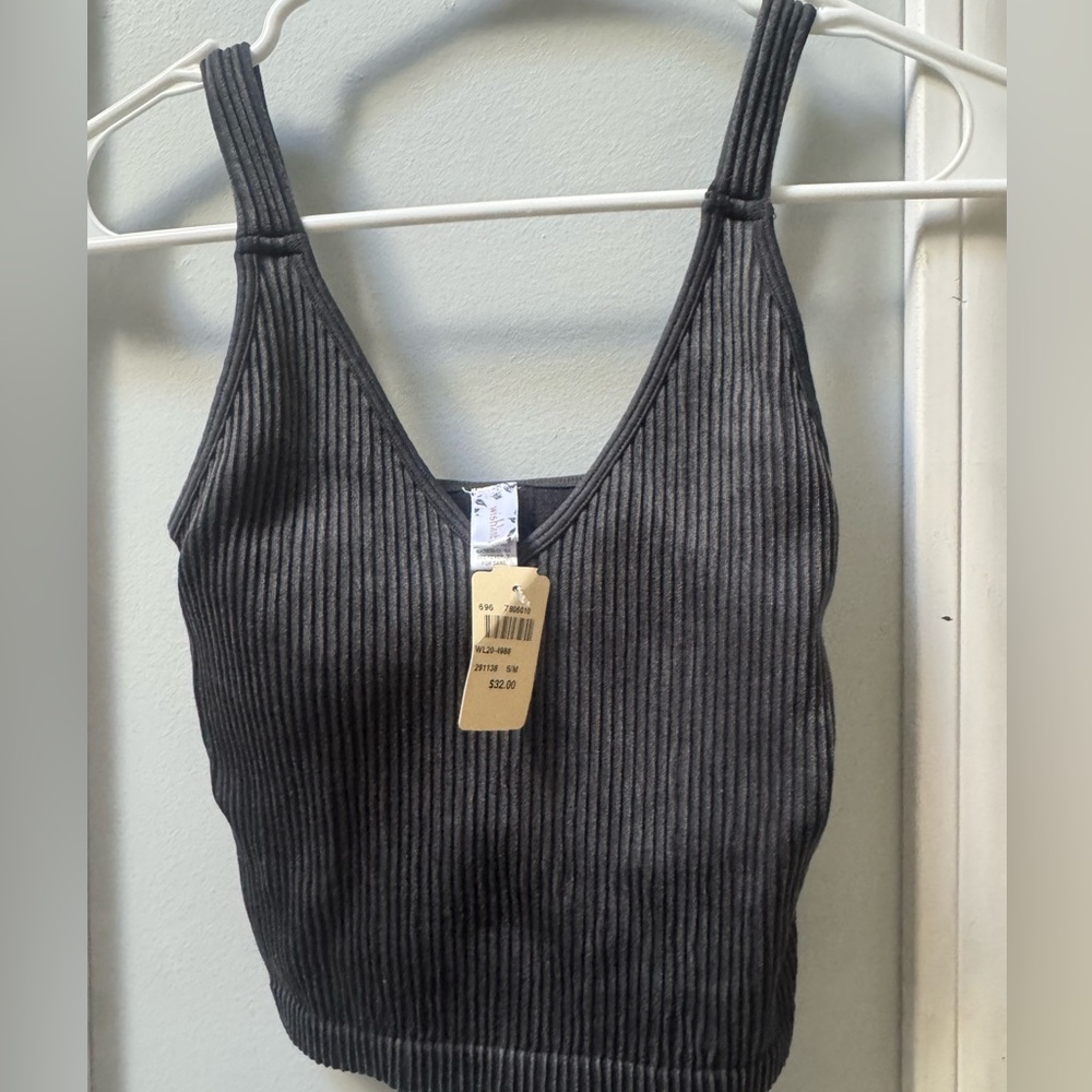 Wishlist Charcoal Ribbed Tank Top